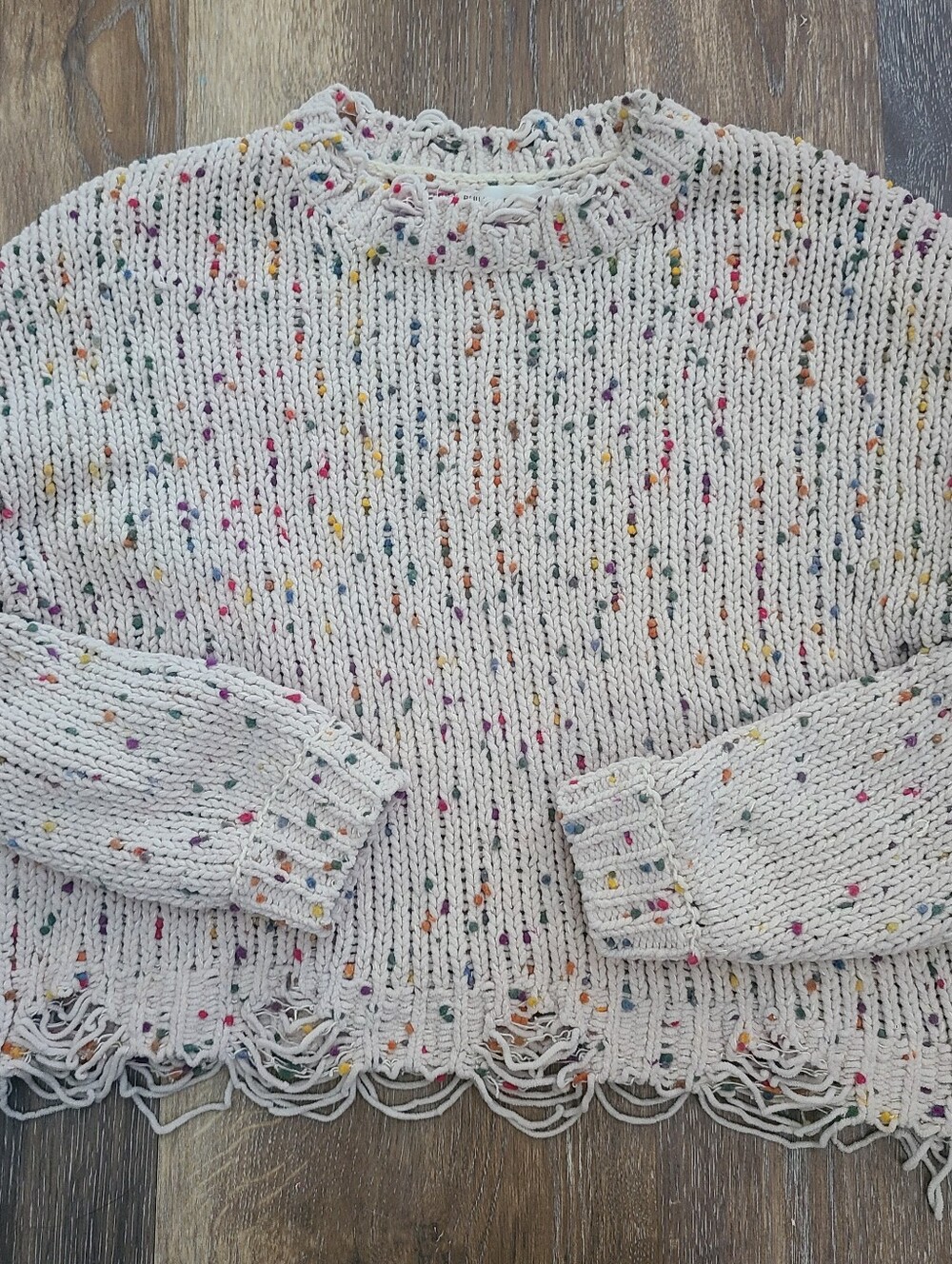 Built By Dreamers Confetti Knit Cropped Sweater Womens Size Small